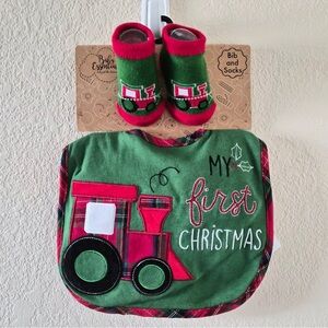 Baby Essentials Festive Christmas Bib and Socks Set